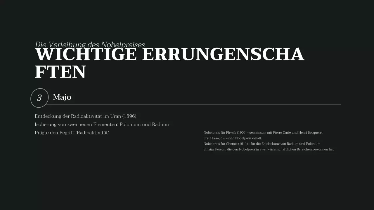 schwarz-beige klassischer Biographie-Vortrag