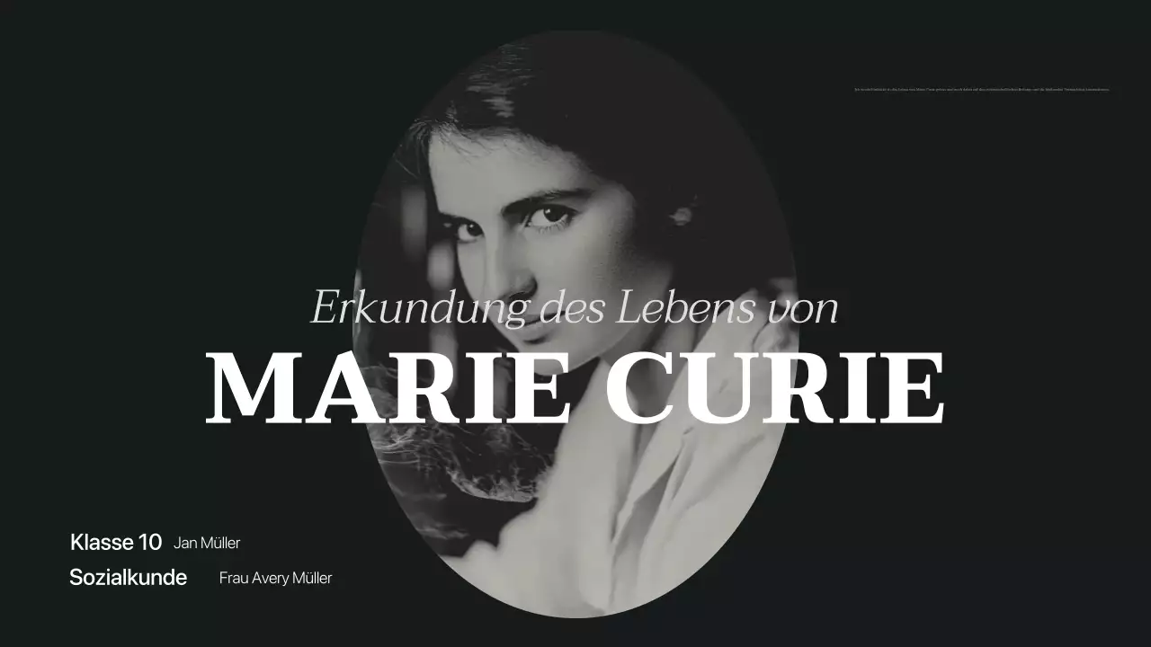 schwarz-beige klassischer Biographie-Vortrag