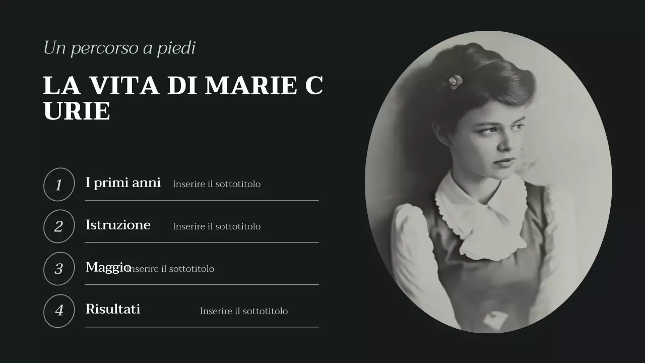 conferenza biografica classica nero-beige