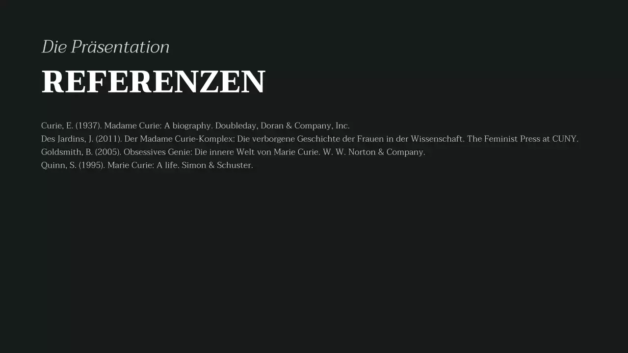 schwarz-beige klassischer Biographie-Vortrag