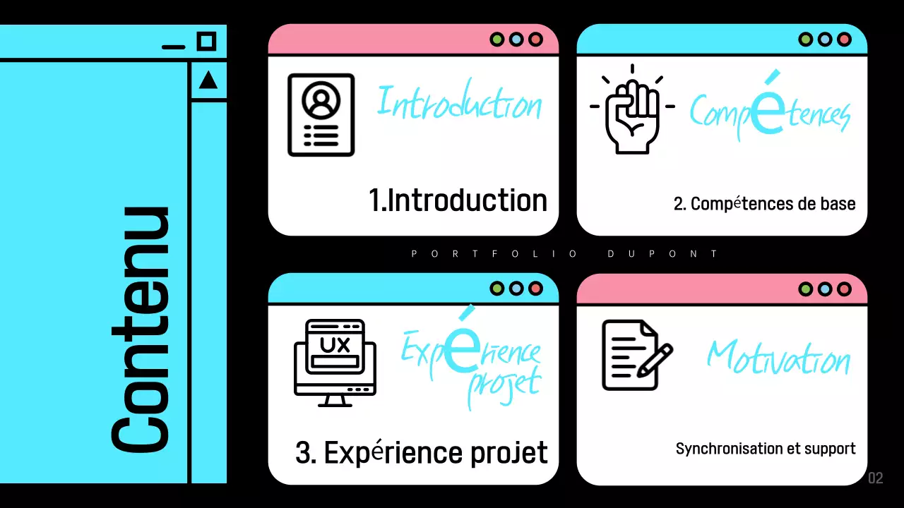 Portefeuille de logiciels moderne bleu clair