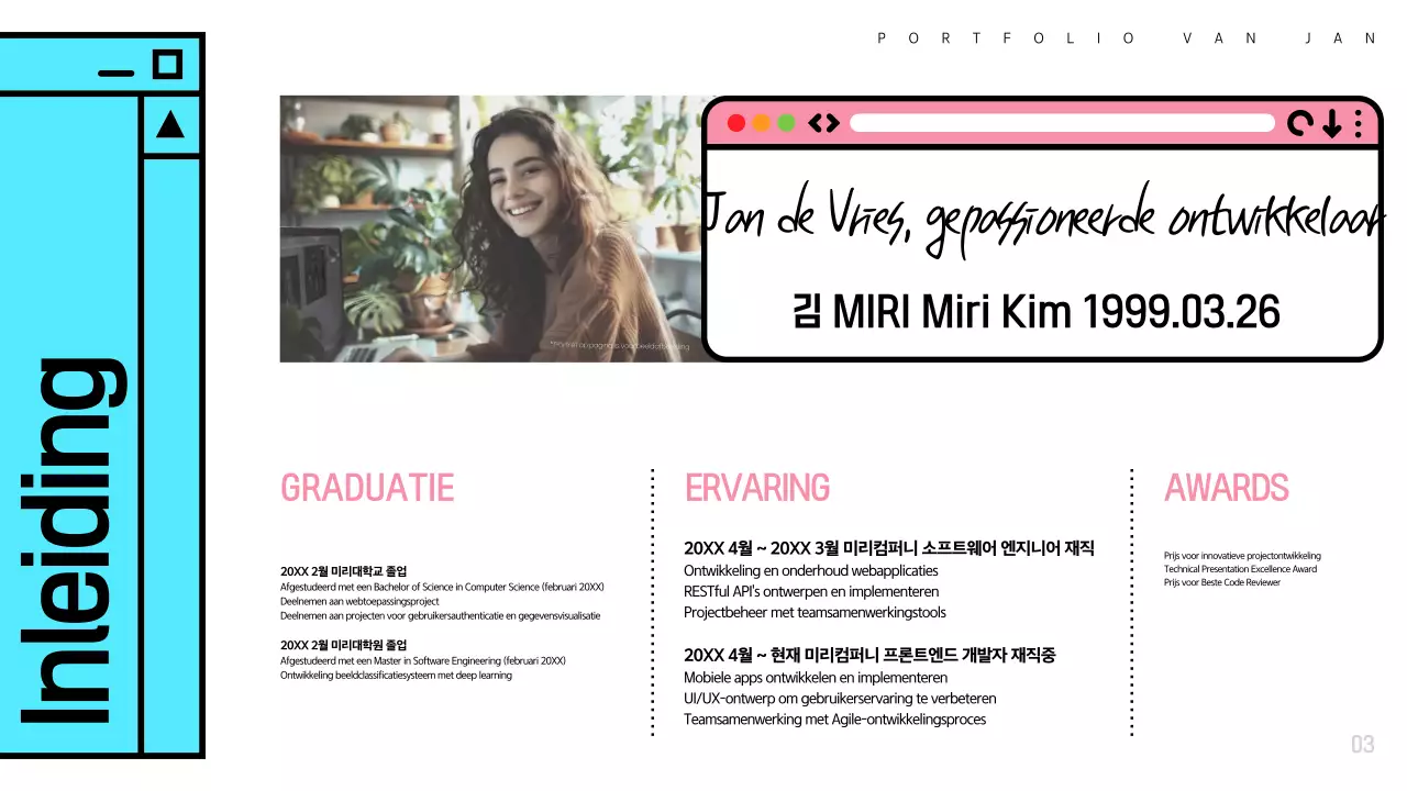 Lichtblauw modern software portfolio