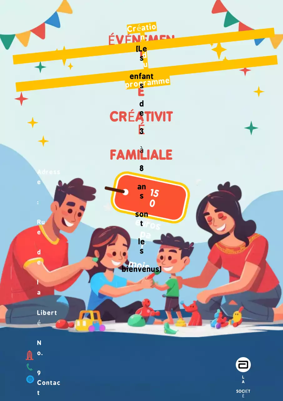 publicité pour un événement familial ludique à l'orange