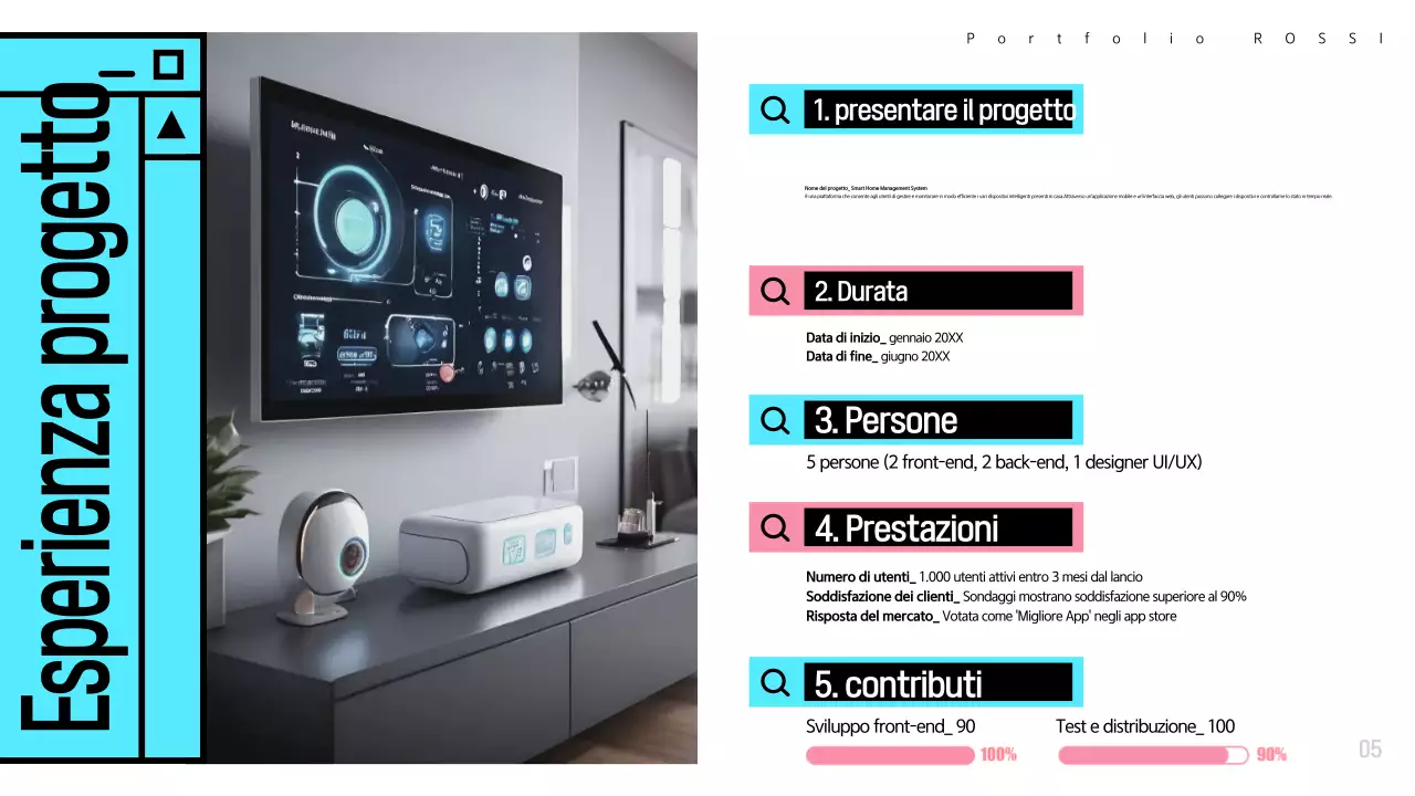 Portafoglio software moderno di colore azzurro
