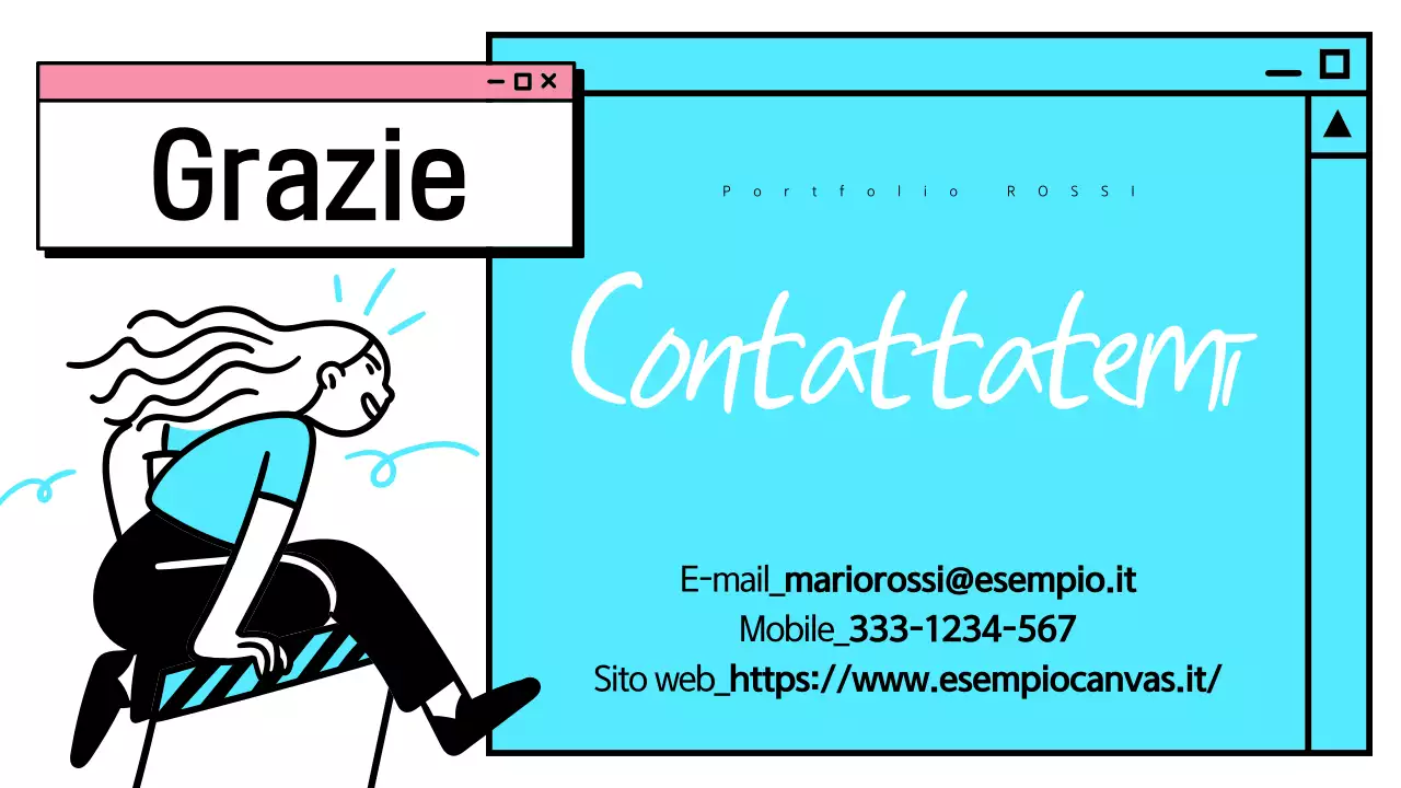 Portafoglio software moderno di colore azzurro