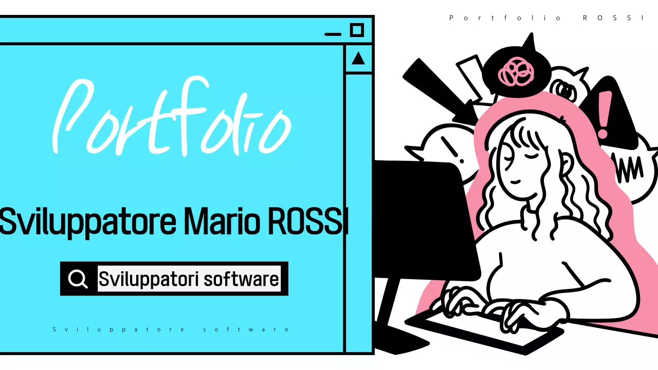 Portafoglio software moderno di colore azzurro