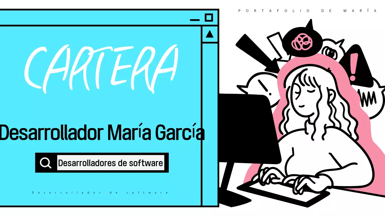 Cartera de software moderna en azul claro