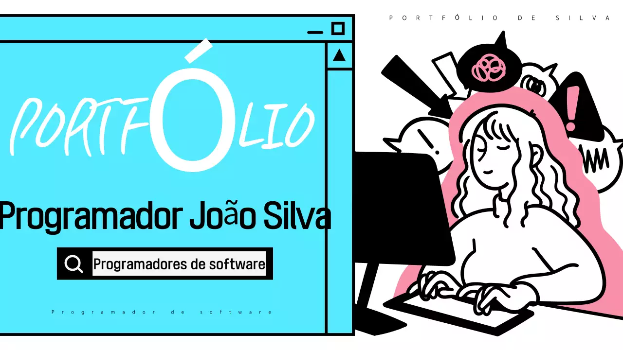 Carteira de software moderna em azul claro