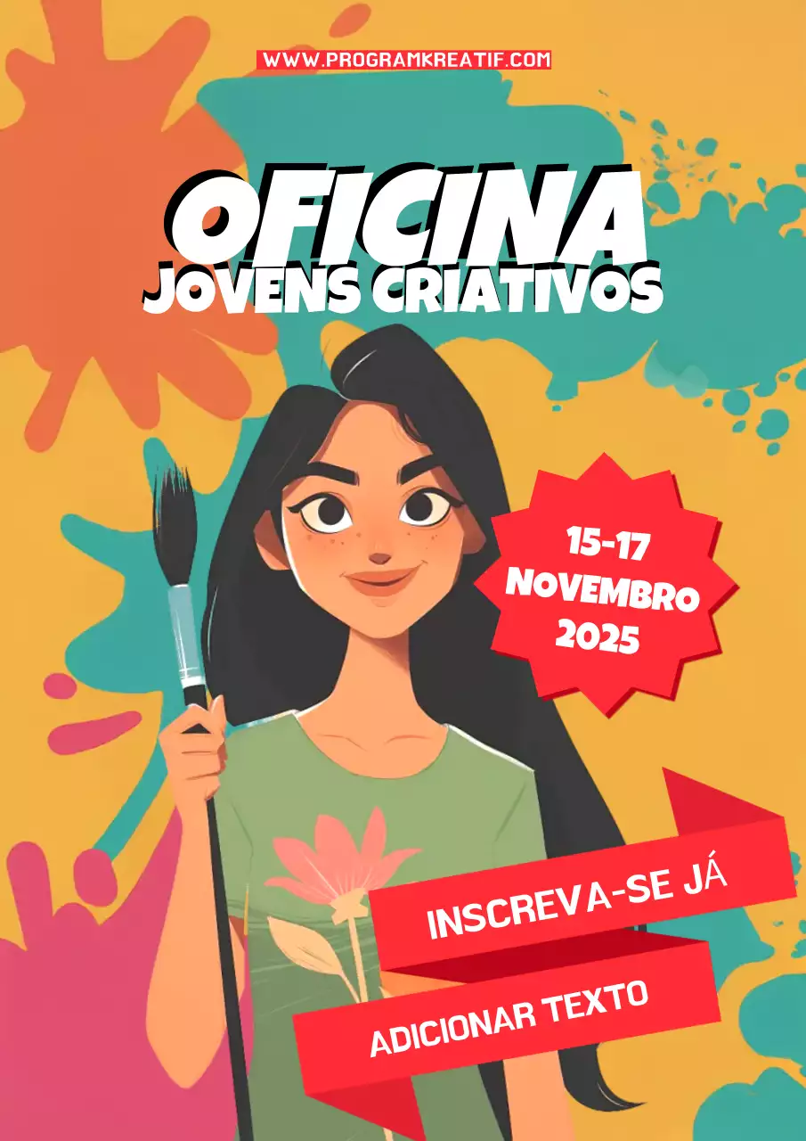 anúncio de oficina artística colorida