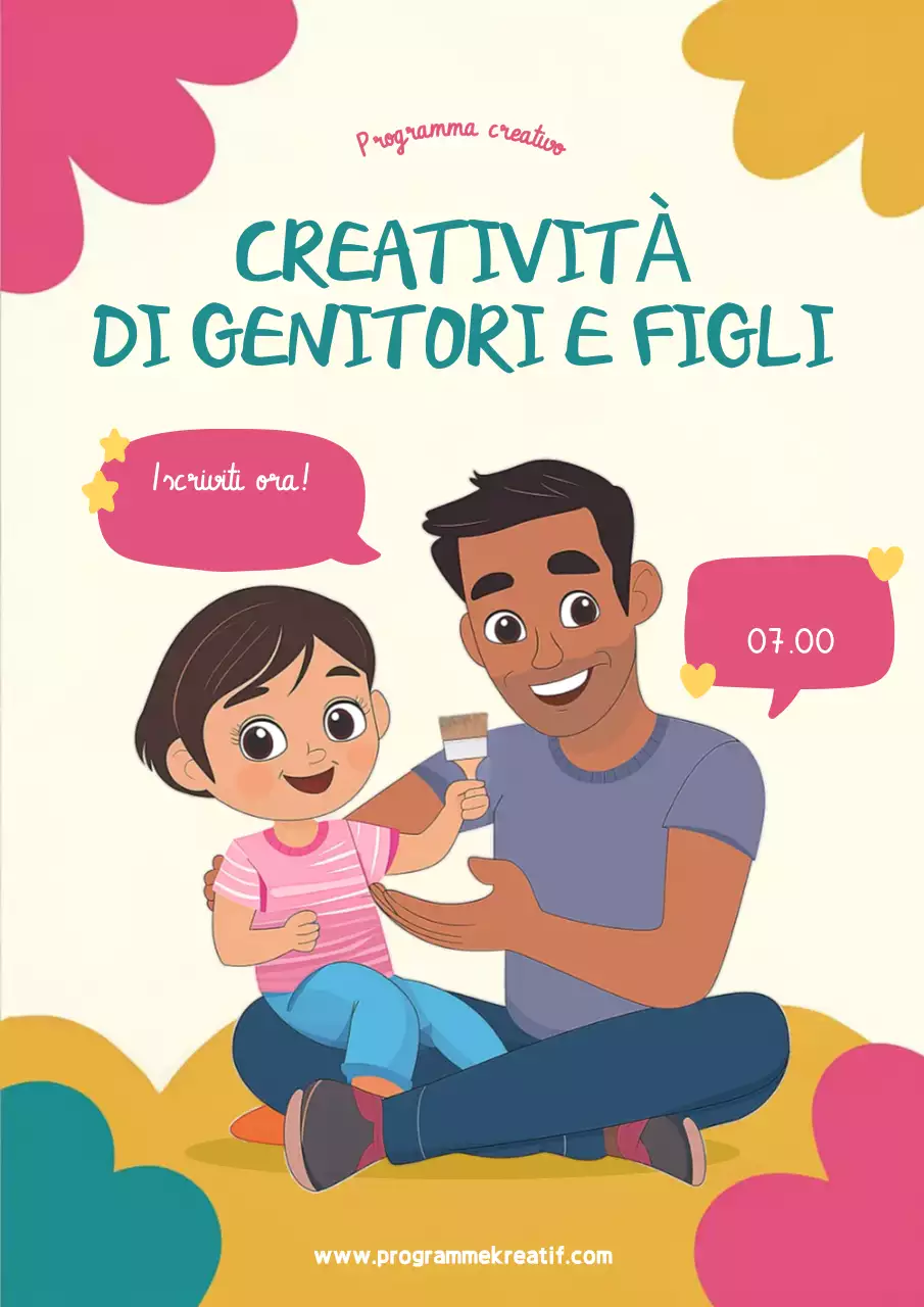 invito a un evento familiare giocoso di colore rosa