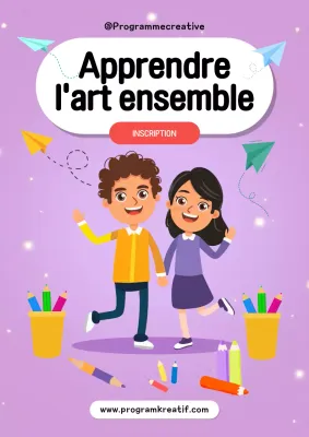 invitation art ludique violet