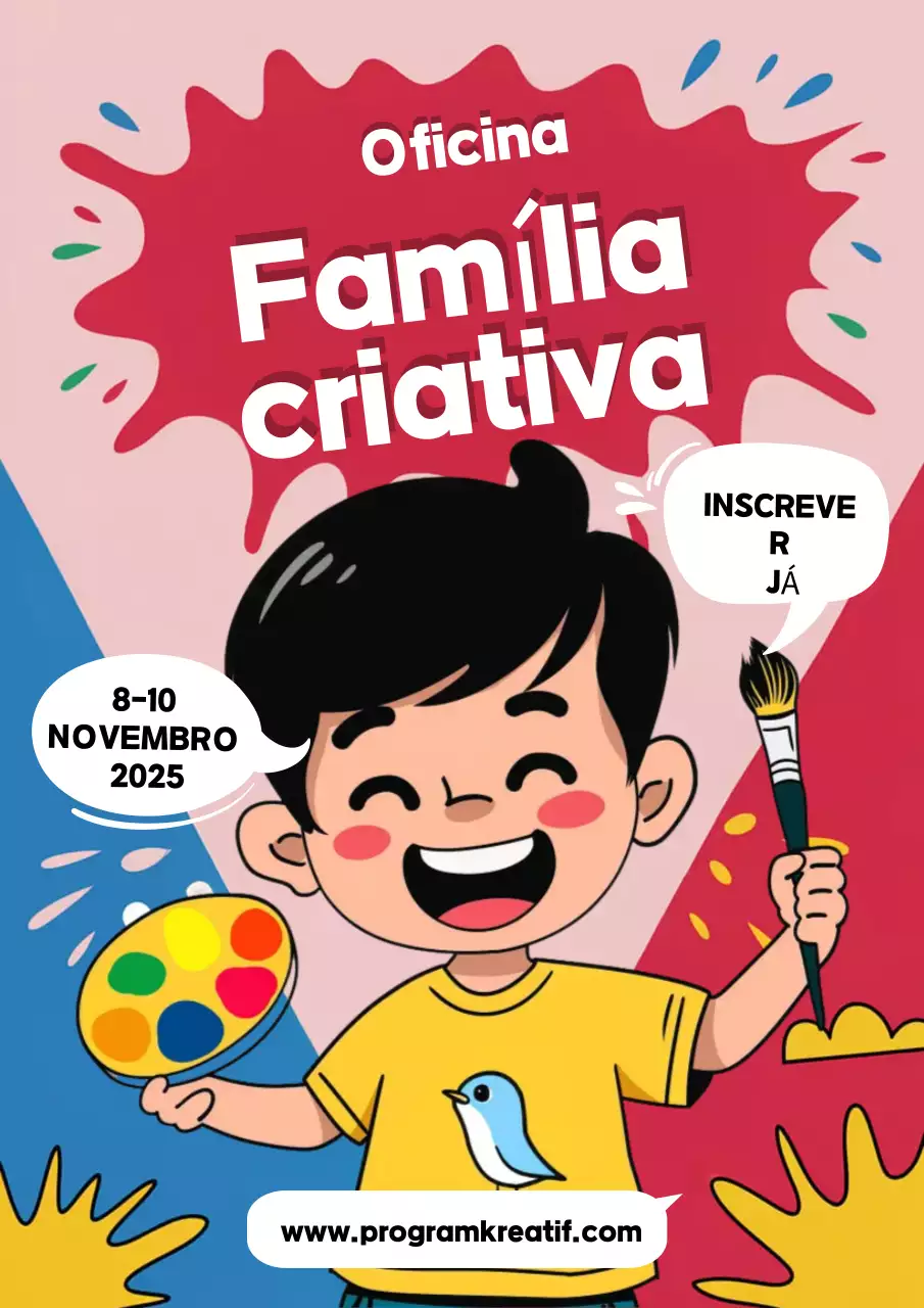 anúncio da oficina lúdica vermelha