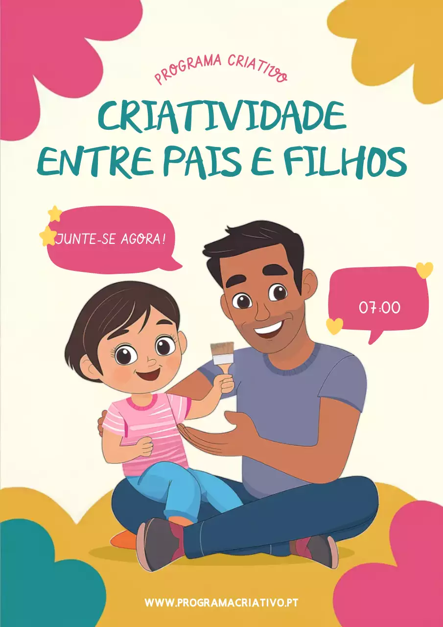 convite para evento familiar cor-de-rosa e divertido