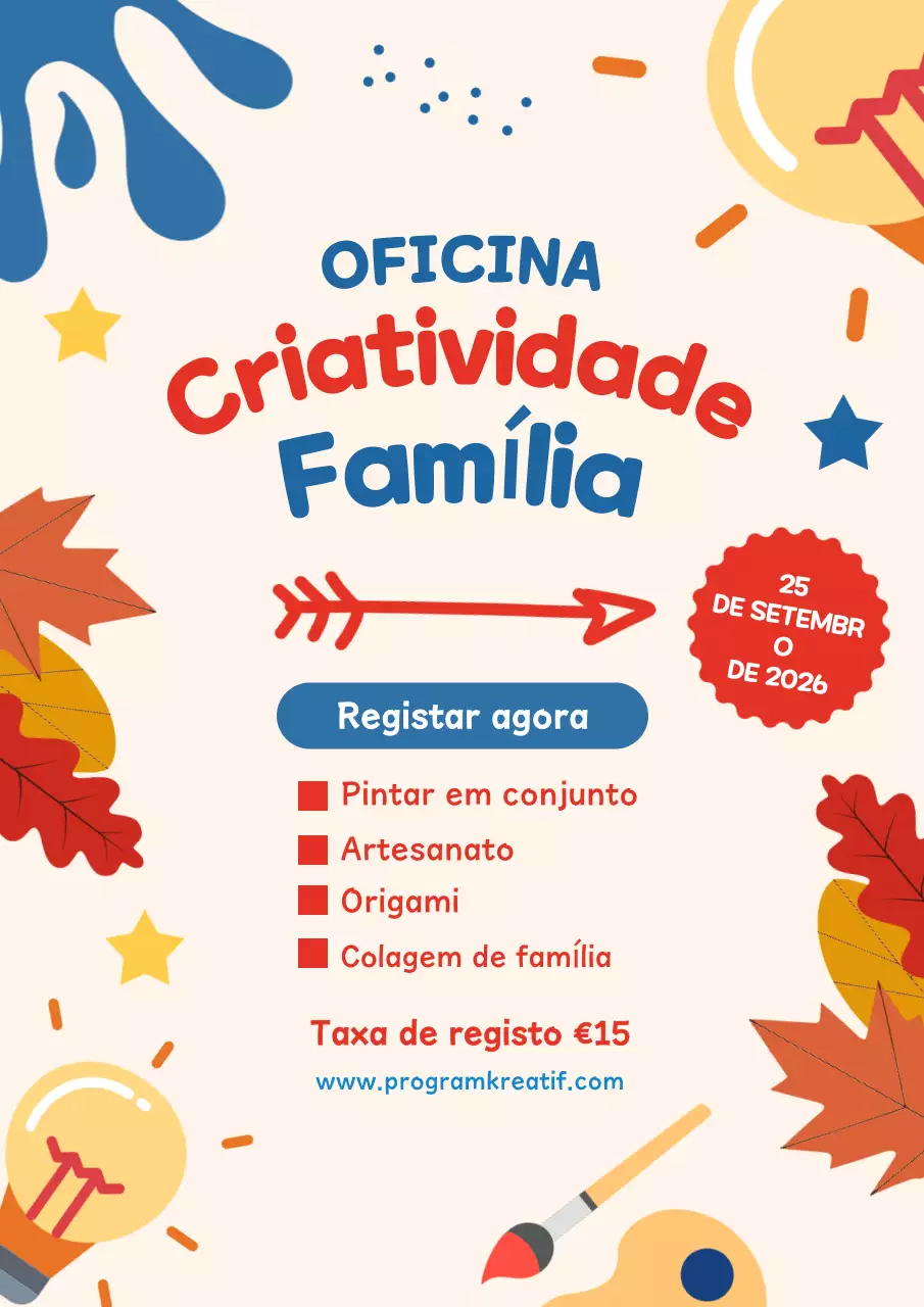 convite para workshop moderno e colorido