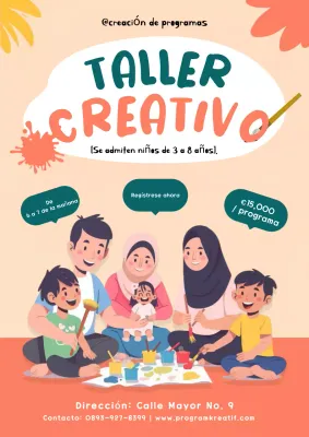 anuncio del taller lúdico naranja