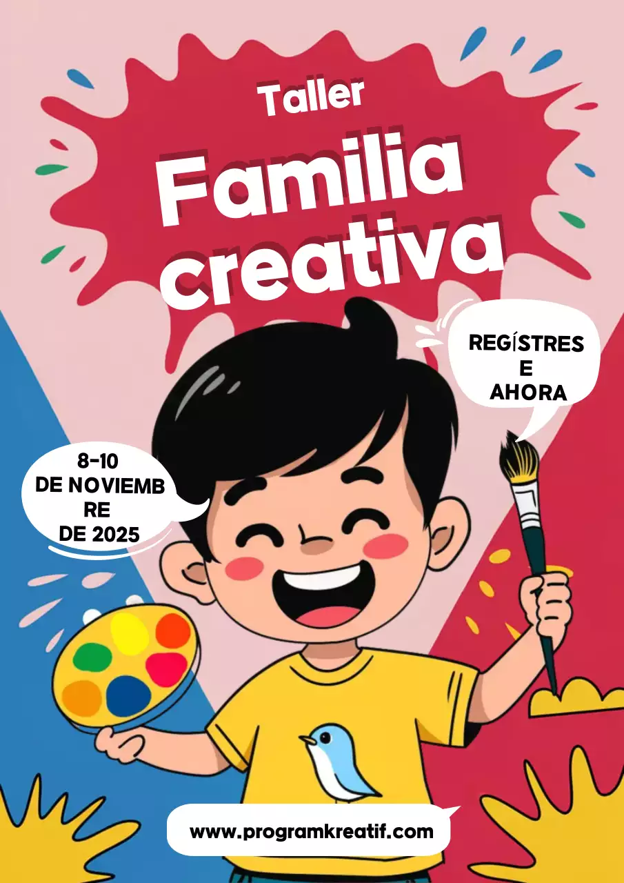 anuncio de taller lúdico rojo