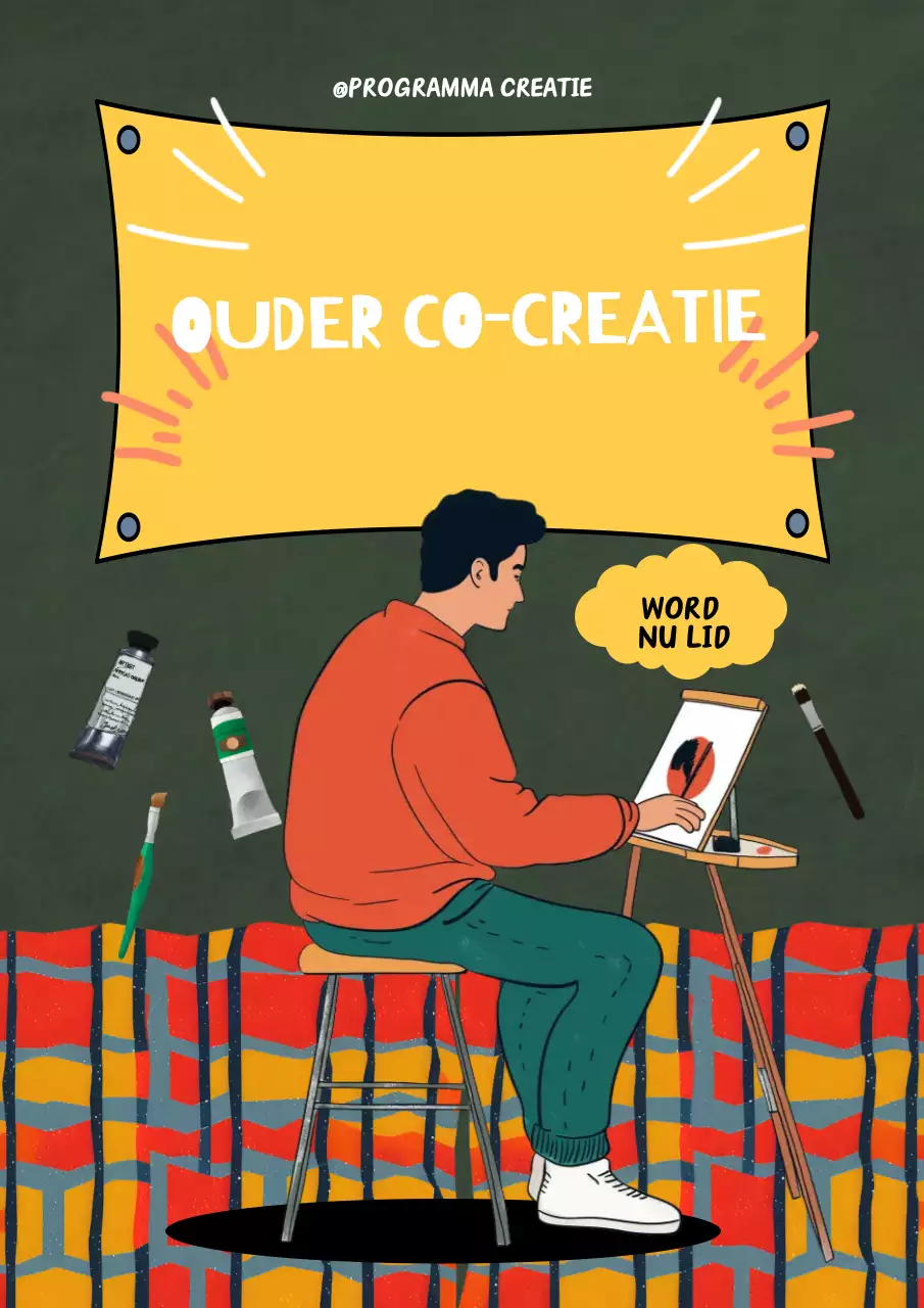 groene creatieve kunst uitnodiging