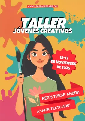 anuncio de taller artístico de colores