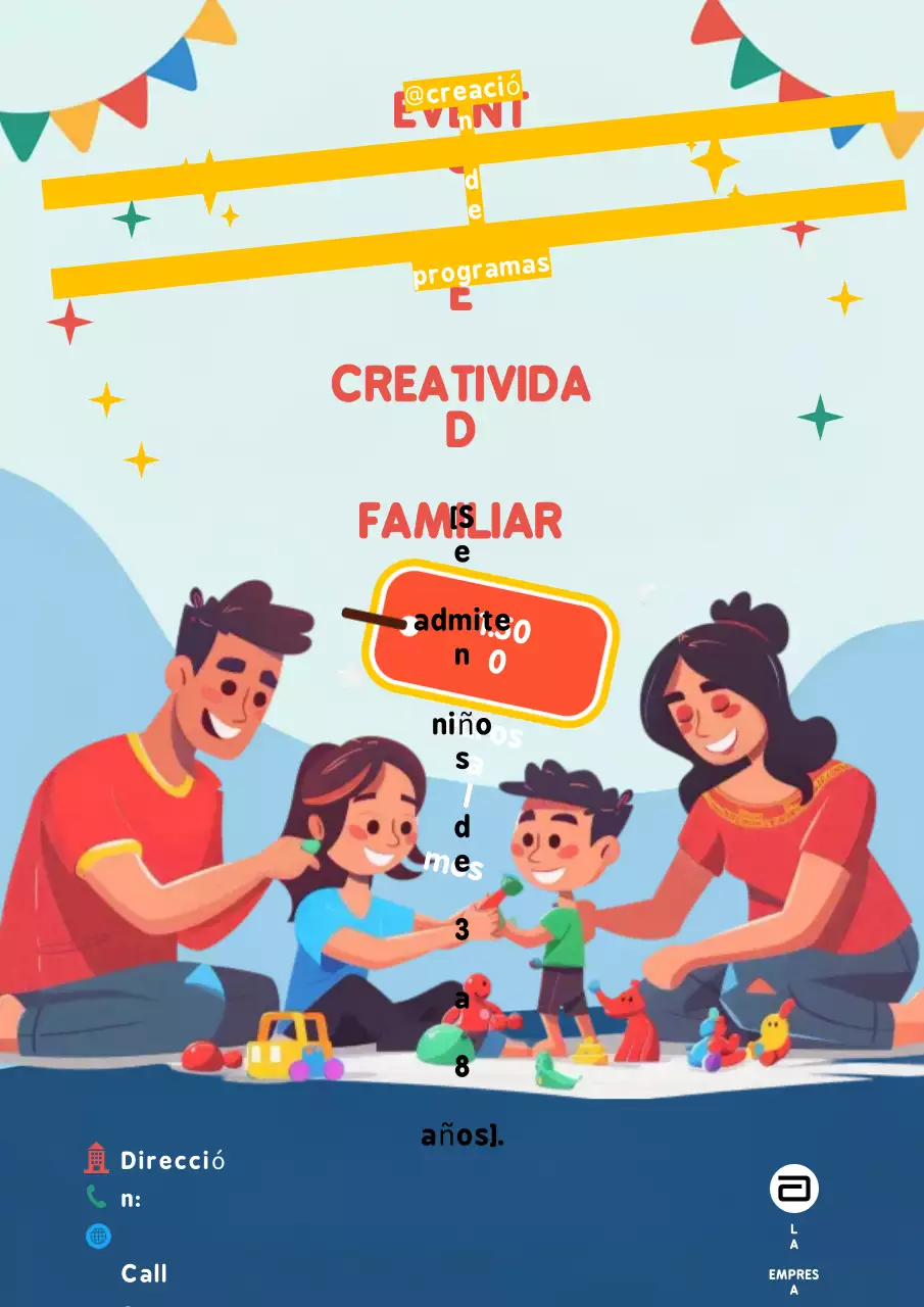 naranja juguetón anuncio de evento familiar