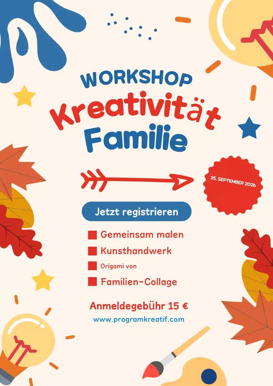 farbenfrohe moderne Workshop-Einladung