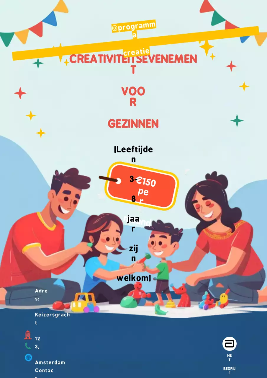 oranje ludiek familie-evenement advertentie