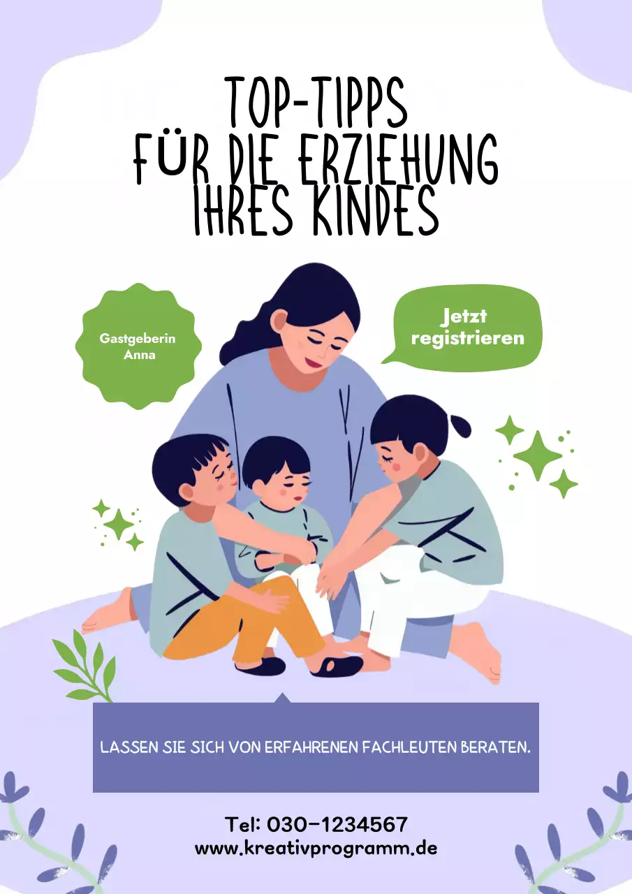 lila moderner Erziehungsratgeber