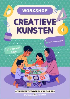 paarse creatieve kunst workshop uitnodiging