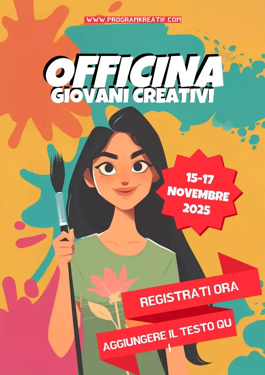 annuncio di laboratorio artistico colorato