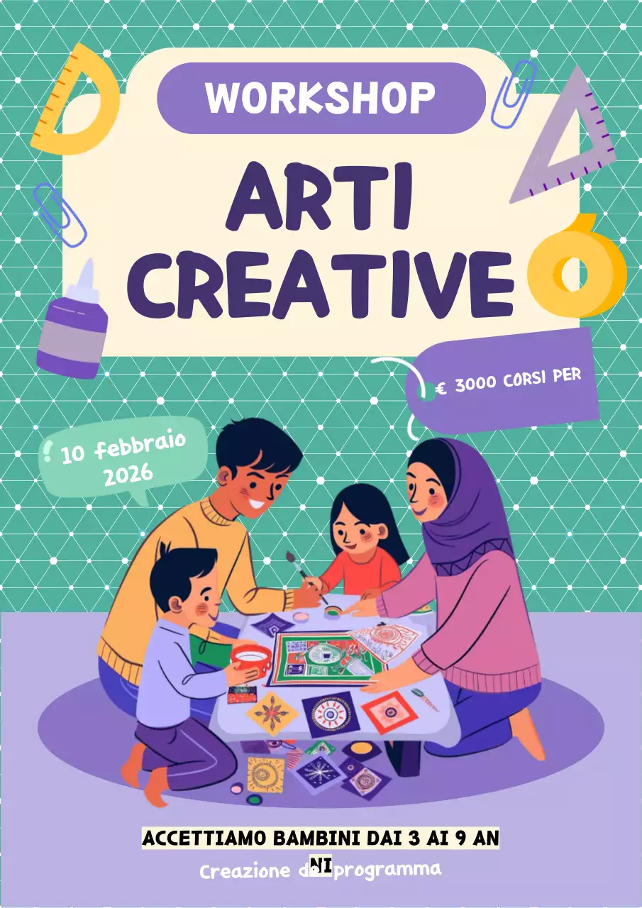 invito al laboratorio artistico creativo viola