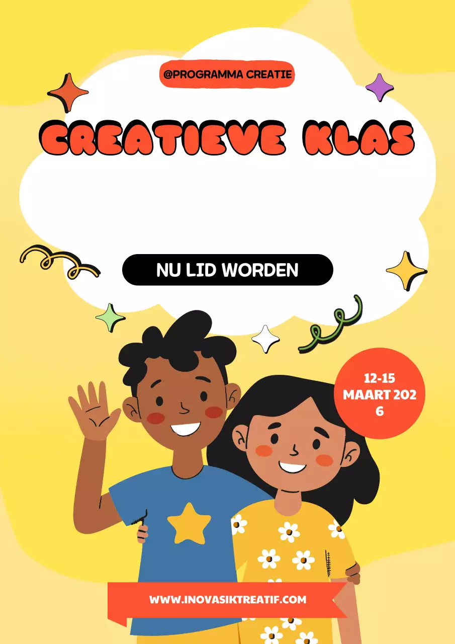 gele ludieke klas aankondiging