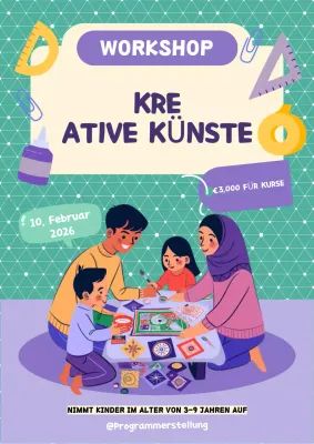 lila kreativ kunst workshop einladung