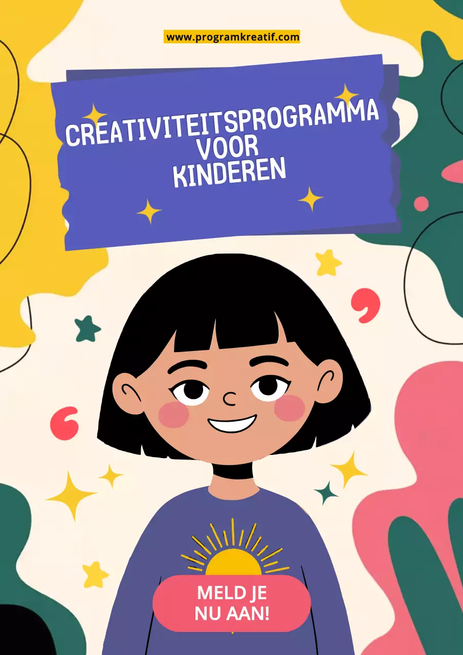 uitnodiging kleurrijke speelse creativiteit