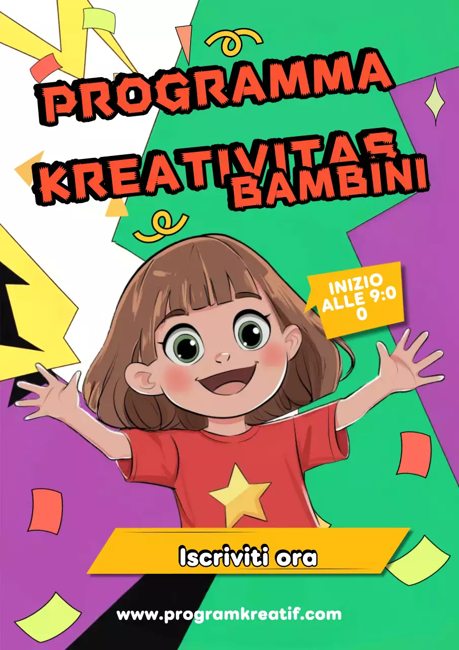 invito alla creatività a fumetti colorati