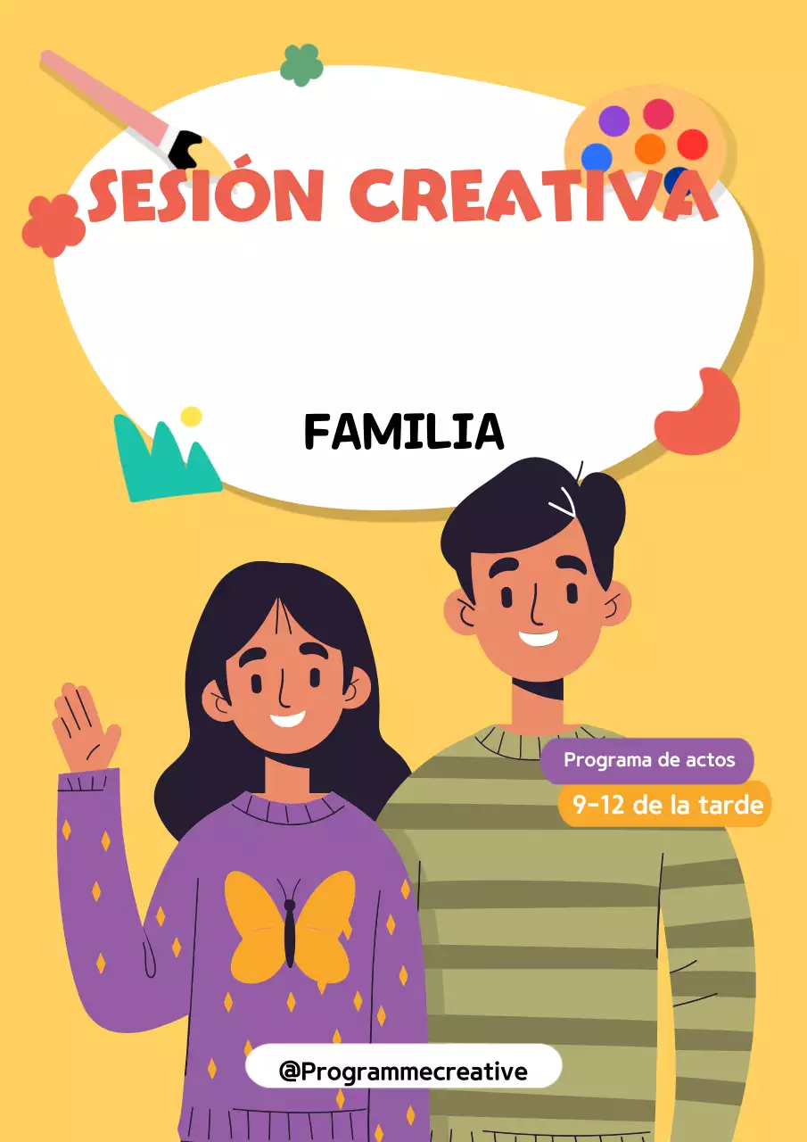 amarillo creativo anuncio de acontecimiento familiar