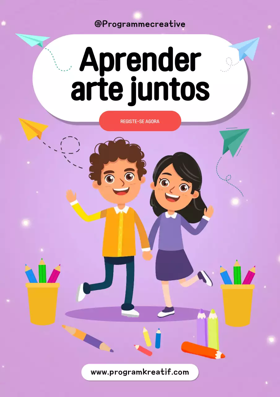 convite de arte lúdica roxa