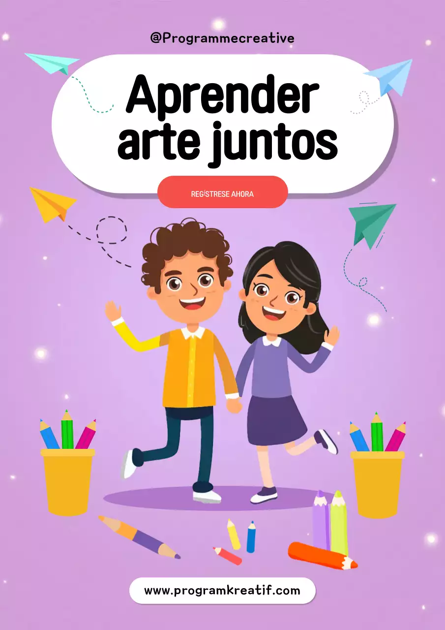invitación arte lúdico púrpura