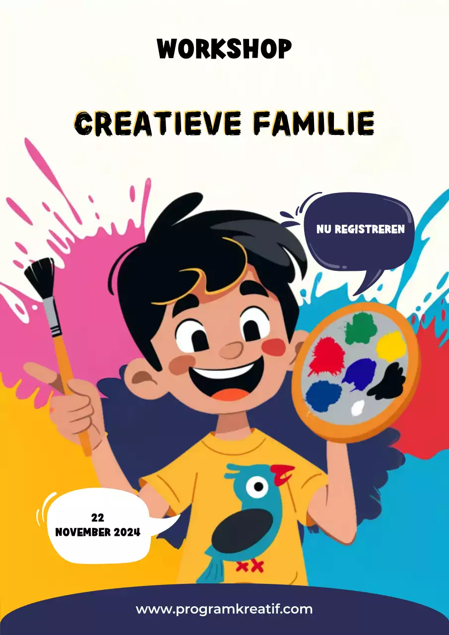 uitnodiging kleurrijke creatieve workshop