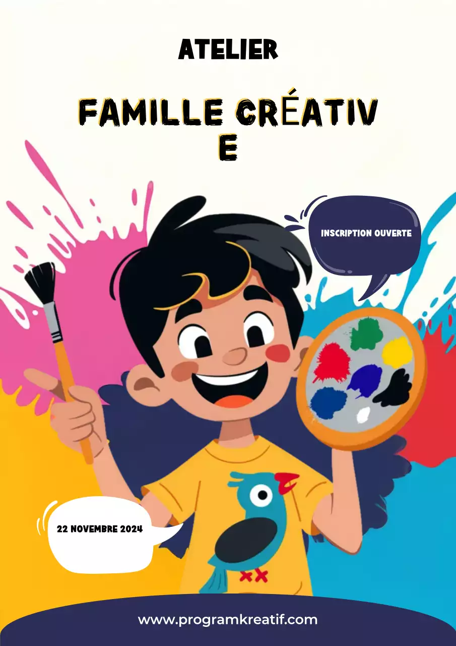 invitation à un atelier créatif coloré