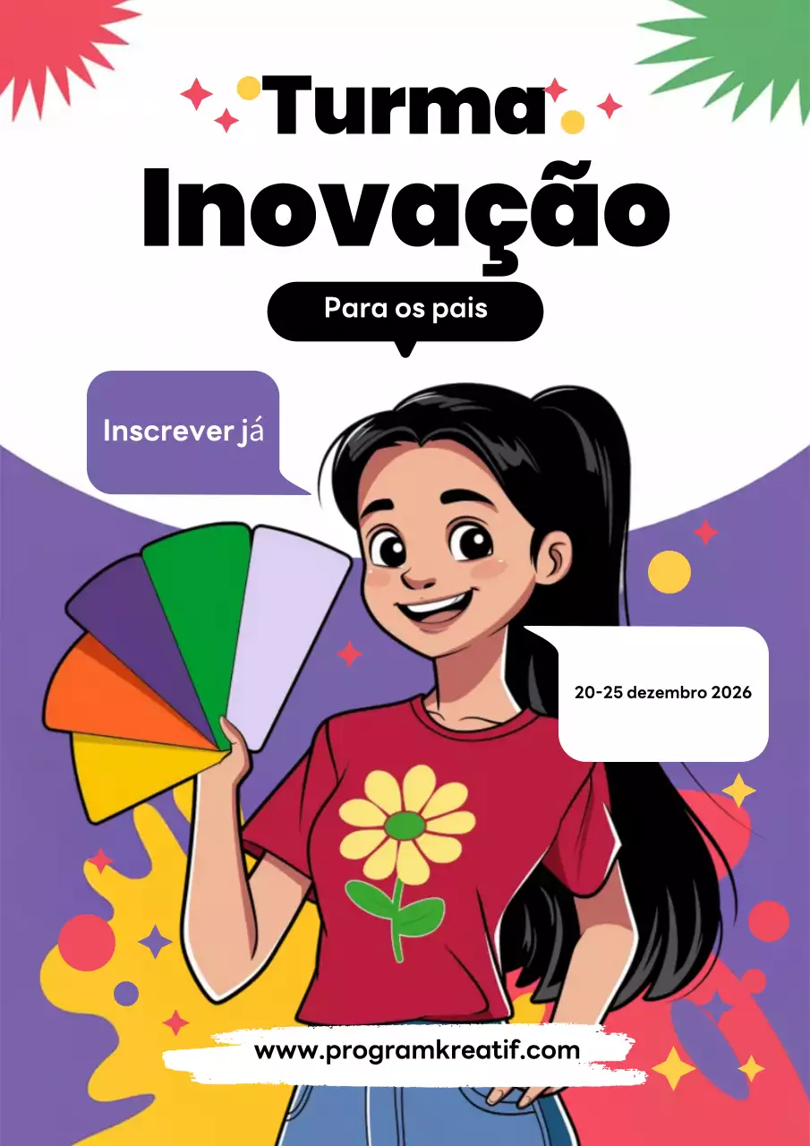 convite para aula criativa vermelha