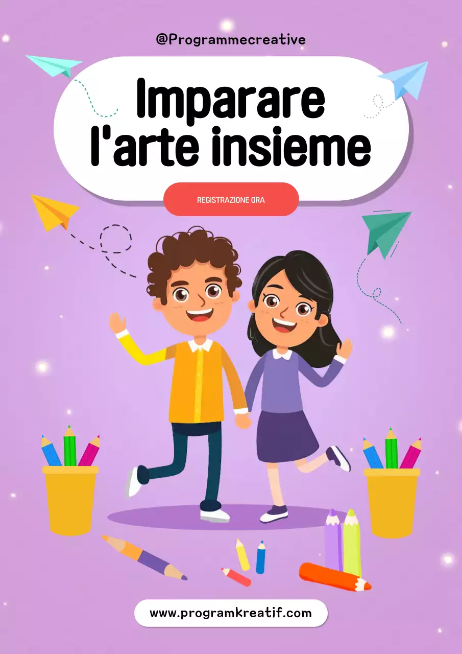 invito artistico ludico viola