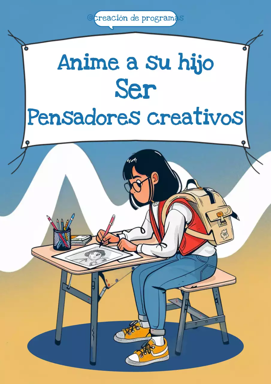 promoción de la creatividad retro azul
