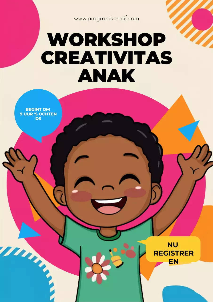 roze speelse workshop aankondiging