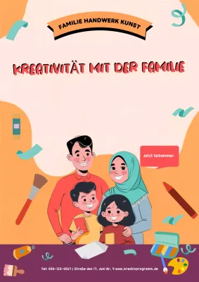 orange kreative Familienveranstaltung