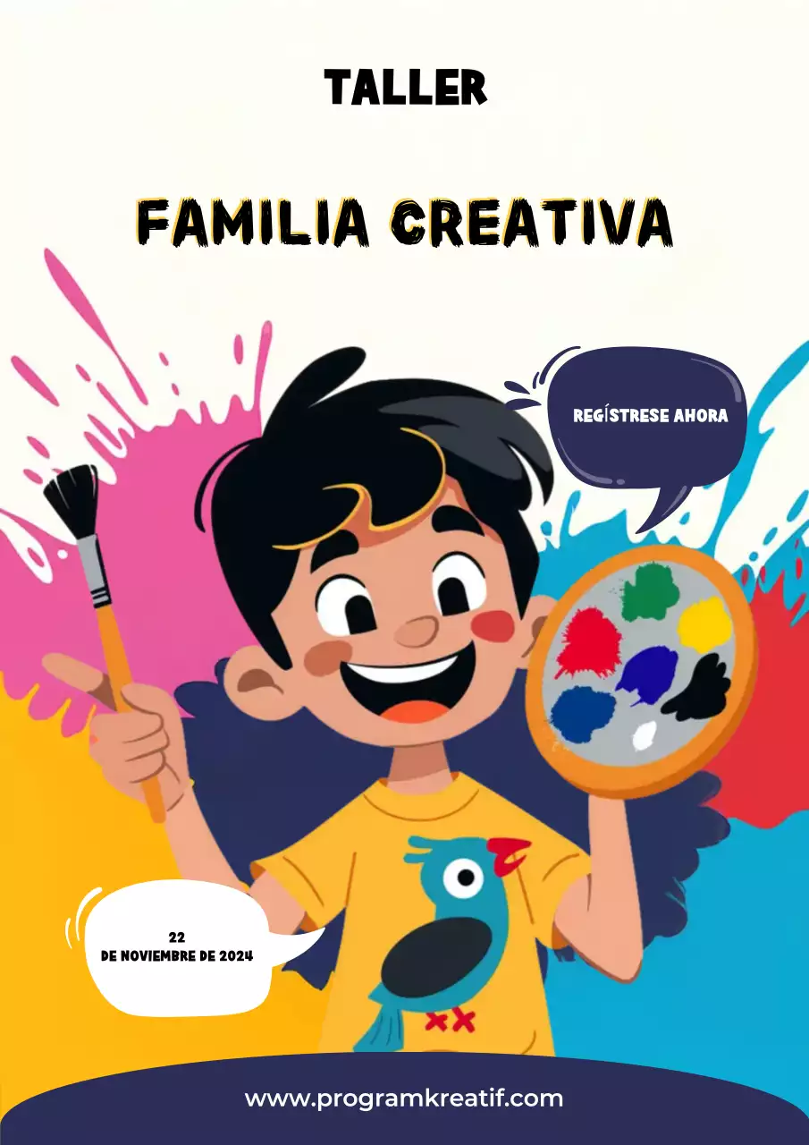 colorida invitación a un taller creativo