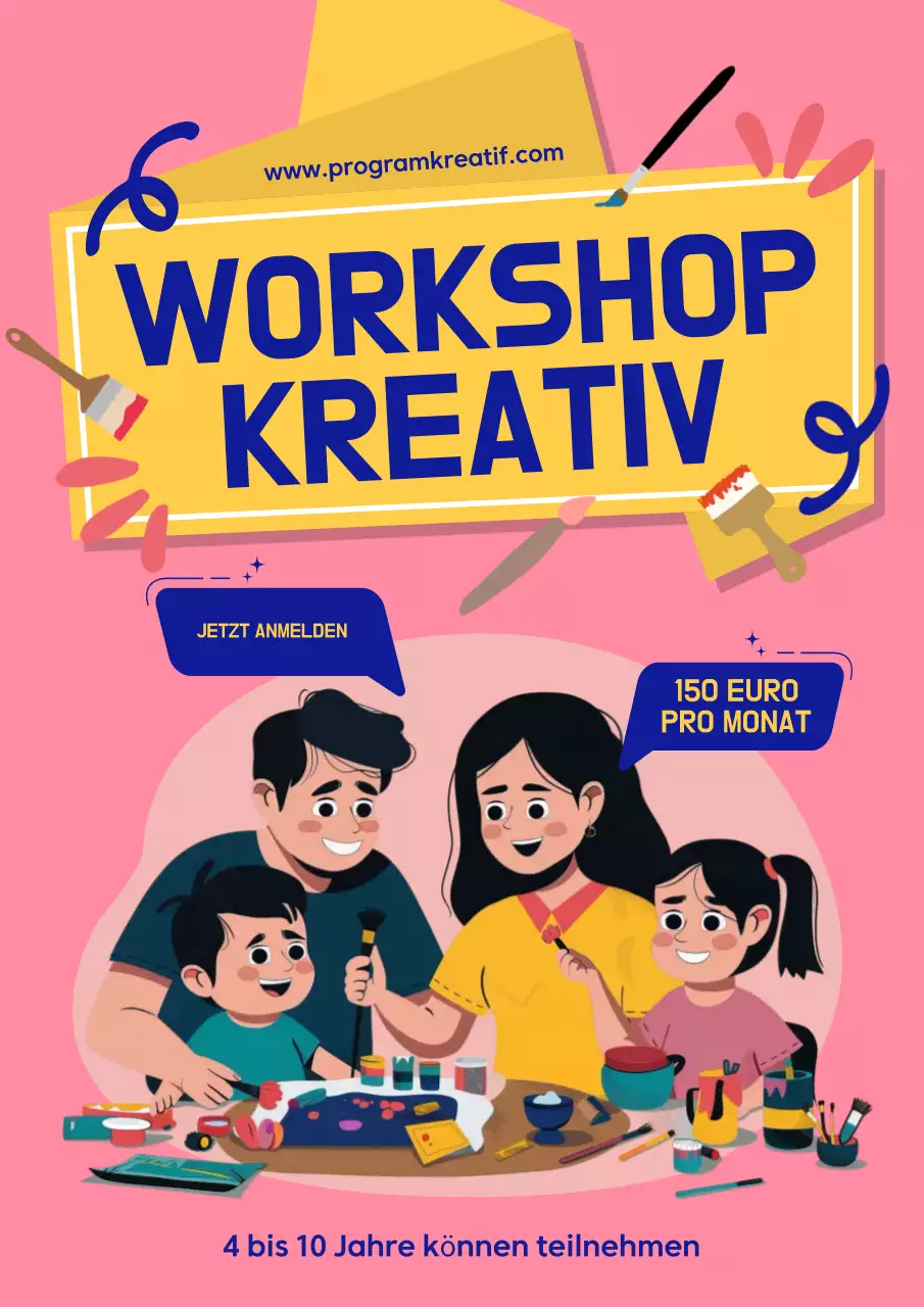 rosa Kreativ-Workshop-Anzeige