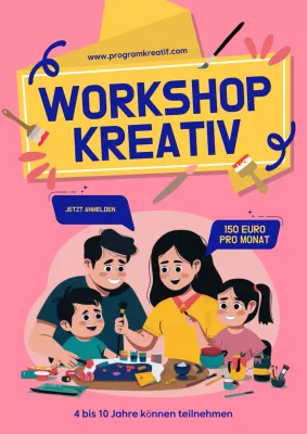 rosa Kreativ-Workshop-Anzeige