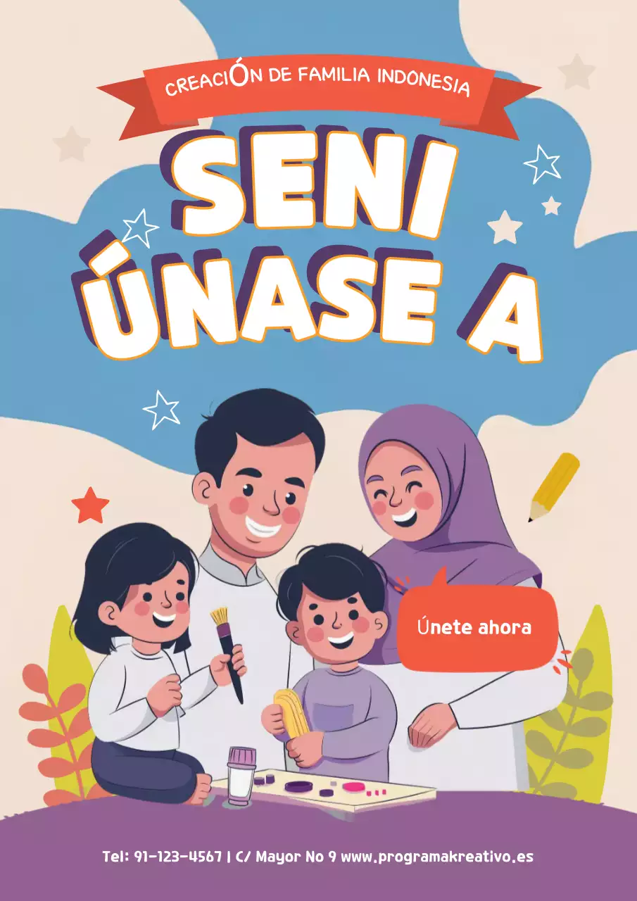 beige creative anuncio de evento familiar