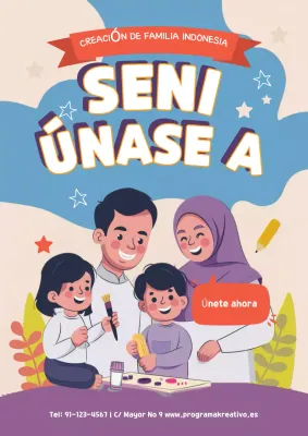 beige creative anuncio de evento familiar