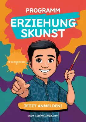 bunte Comic-Kunst-Event-Ankündigung