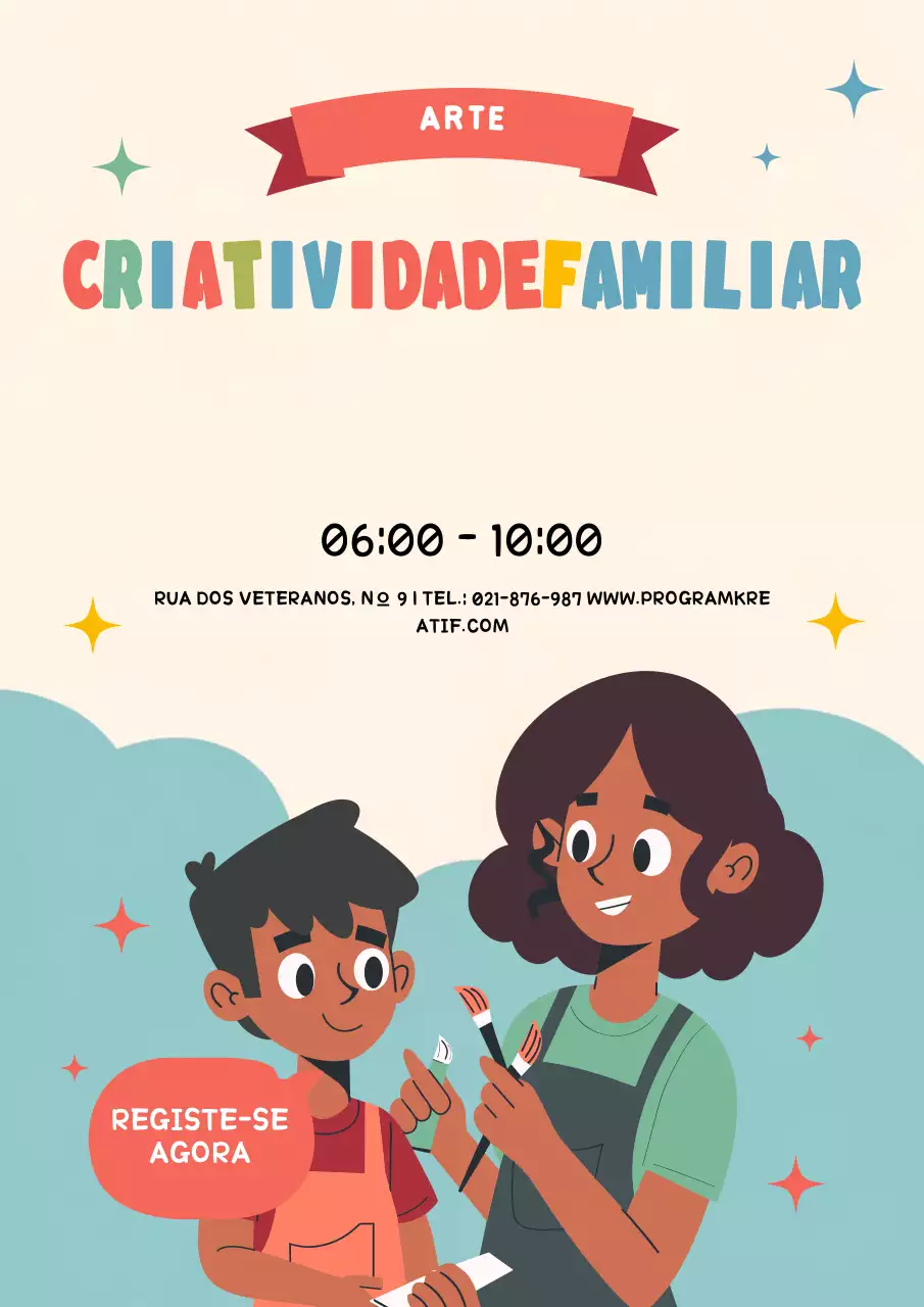 anúncio de evento familiar retro colorido